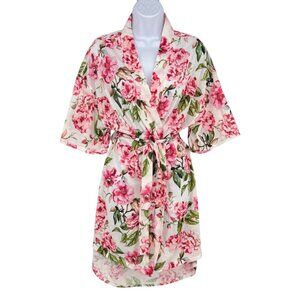 Show Me Your Mumu Floral Kimono Robe Pink Green One Size
